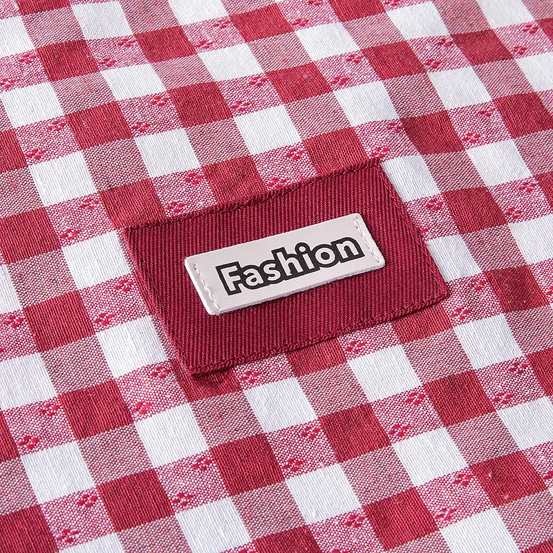 Цзяцили Детский вышитый котенок хлопковый клетчатый передник с длинными рукавами для домашней работы 8327 (9)