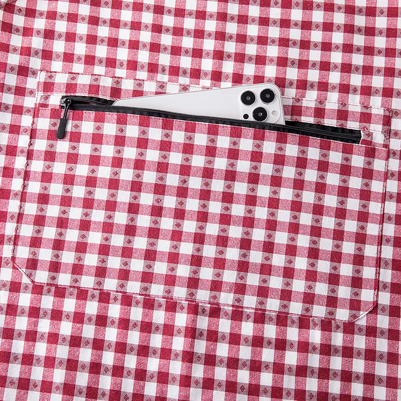 Цзяцили Детский принт с медвежонком хлопковый клетчатый фартук 6357 (15)