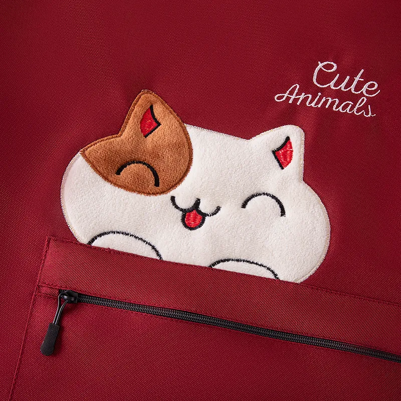 Цзяцили Изящный вышитый кот водонепроницаемый передник с длинными рукавами для кухни 8728 (11)