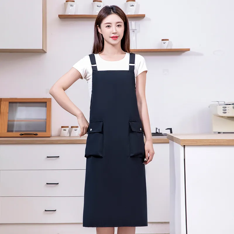 Цзяцили Минималистичный однотонный удлиненный регулируемый фартук на лямках для 6733 (4)
