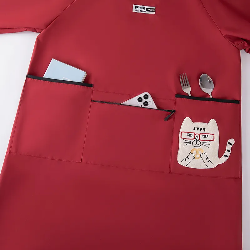 Цзяцили Модный детский кот водонепроницаемый передник с длинными рукавами для общественного питания и кухни защита 8756 (10)