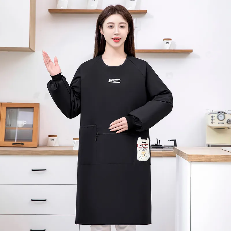 Цзяцили Модный детский кот водонепроницаемый передник с длинными рукавами для общественного питания и кухни защита 8756 (4)