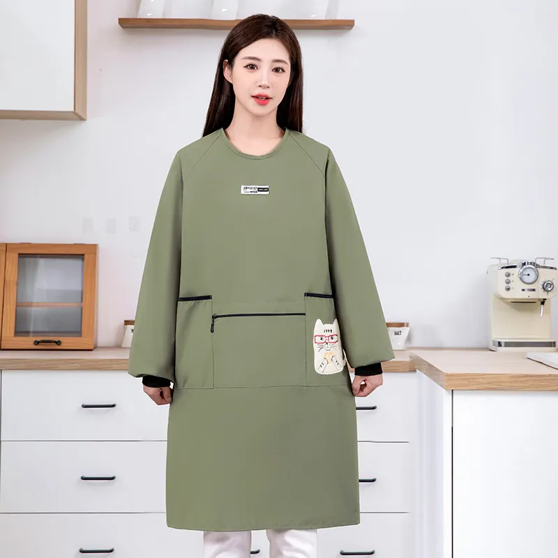 Цзяцили Модный детский кот водонепроницаемый передник с длинными рукавами для общественного питания и кухни защита 8756 (5)