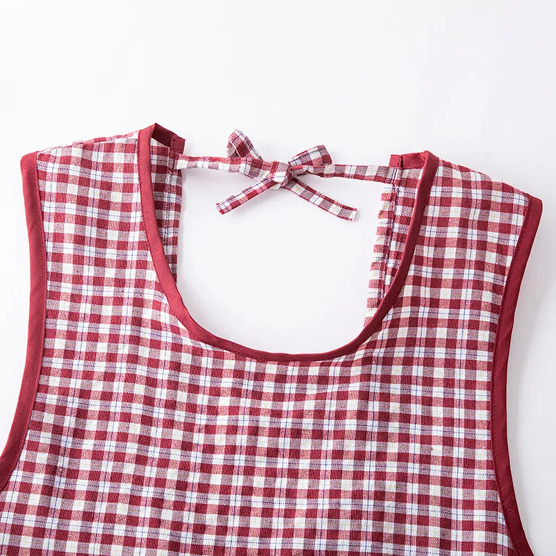 Цзяцили Модный жилет-фартук с кроликом и сердечками хлопковый клетчатый для кухни и приготовления пищи 7338 (14)