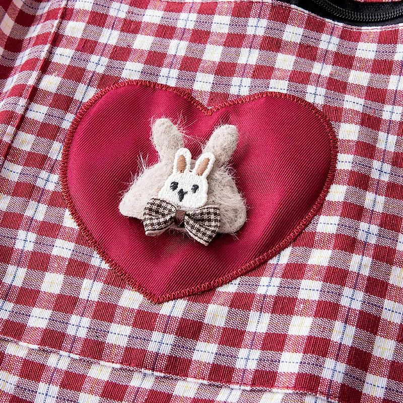 Цзяцили Модный жилет-фартук с кроликом и сердечками хлопковый клетчатый для кухни и приготовления пищи 7338 (9)