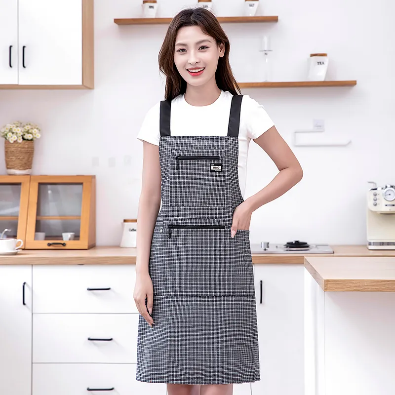 Цзяцили Модный рабочий фартук унисекс многоцветный из плотной хлопковой ткани 6339 (4)