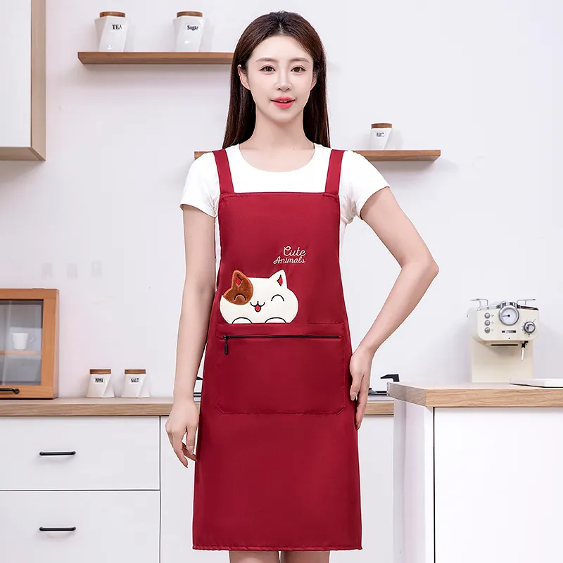 Цзяцили Свежий дизайн с большой мордочкой кошки водонепроницаемый фартук для кухни 6728 (8)