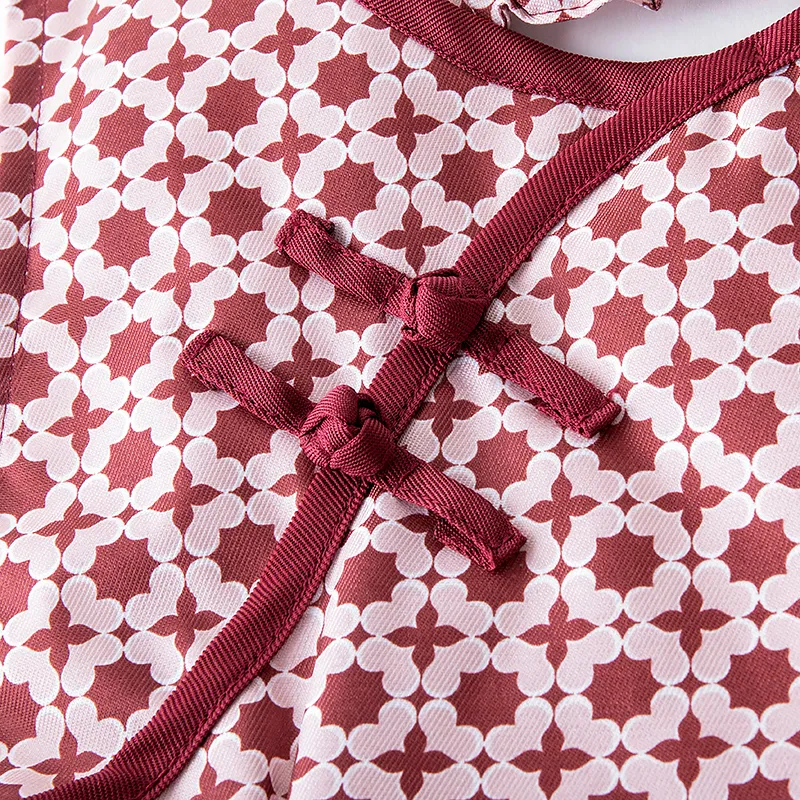 Цзяцили Стильный жилет-фартук с четырехлистным клевером для приготовления 6337 (16)