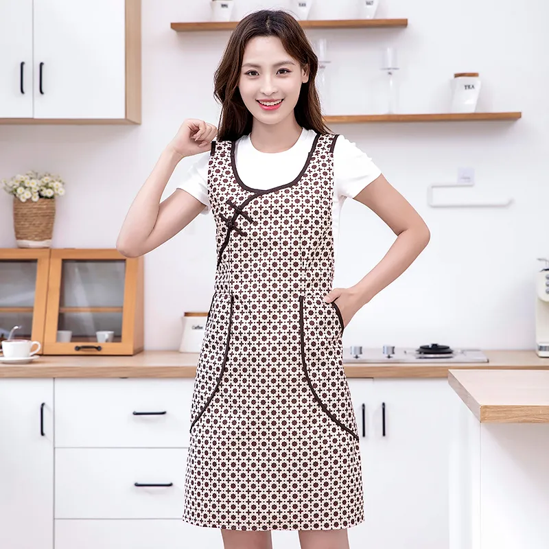 Цзяцили Стильный жилет-фартук с четырехлистным клевером для приготовления 6337 (8)