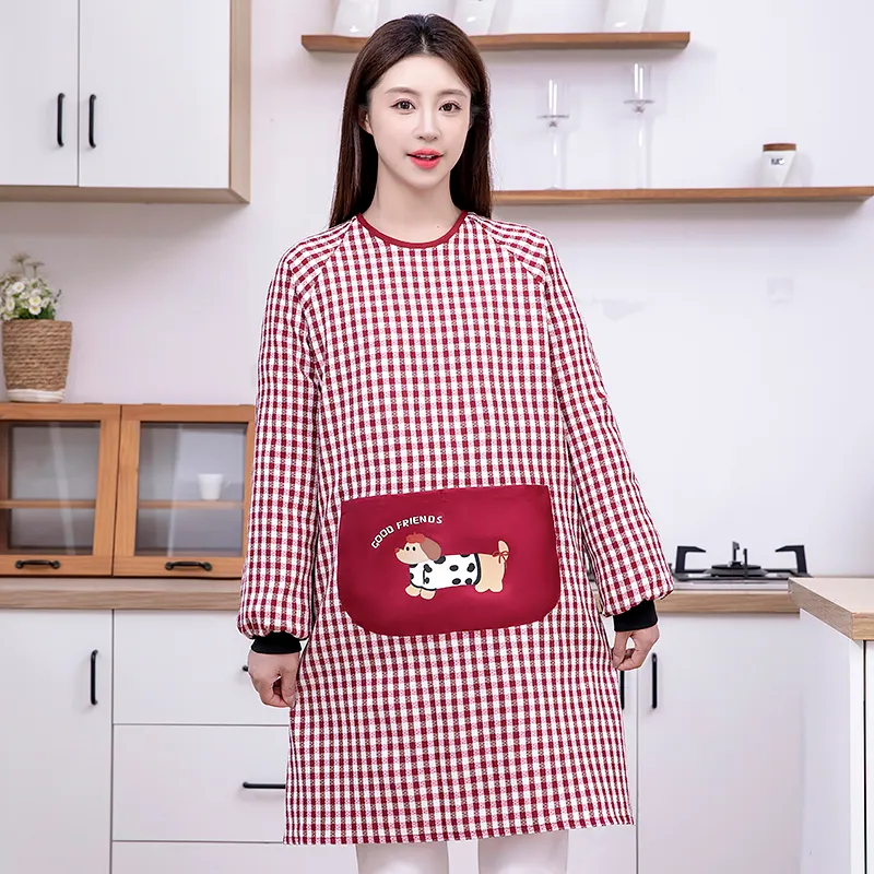 детский собака хлопковый передник с длинными рукавами для домашнего приготовления пищи защита от пыли и грязи комфортный дышащий 8713 (5)