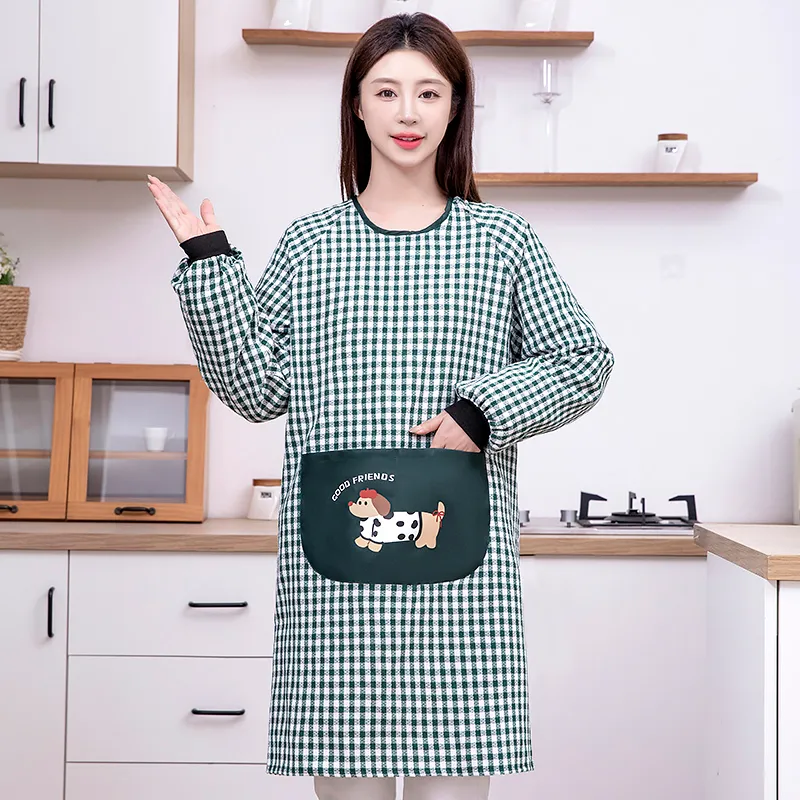 детский собака хлопковый передник с длинными рукавами для домашнего приготовления пищи защита от пыли и грязи комфортный дышащий 8713 (7)