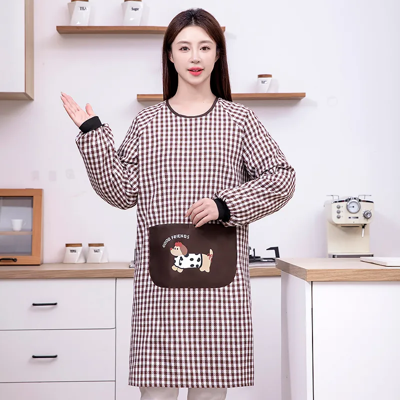 детский собака хлопковый передник с длинными рукавами для домашнего приготовления пищи защита от пыли и грязи комфортный дышащий 8713 (8)