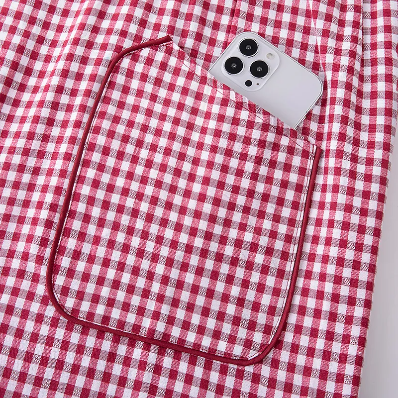 клетчатый плательный фартук домашный с длинными рукавами для кухни и приготовления пищи ношение поверх одежды защита от пыли 3731 (10)