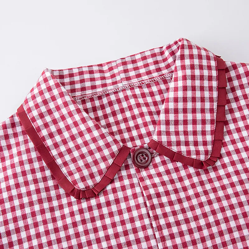 клетчатый плательный фартук домашный с длинными рукавами для кухни и приготовления пищи ношение поверх одежды защита от пыли 3731 (9)