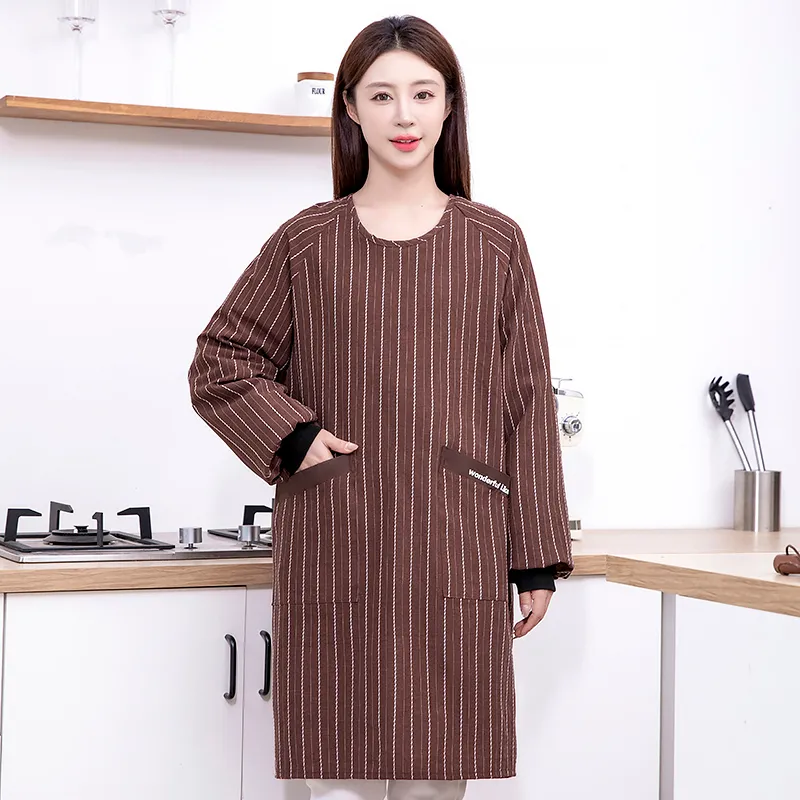 с длинными рукавами для домашнего приготовления пищи защита от пыли и грязи рабочая одежда унисекс 8737 (3)