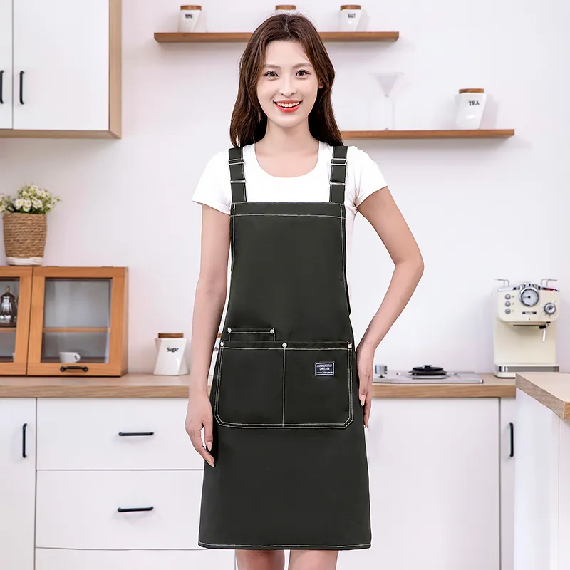 фартук для кухни защита от масла и грязи рабочая одежда для кофейни возможность нанесения логотипа 6350 (6)