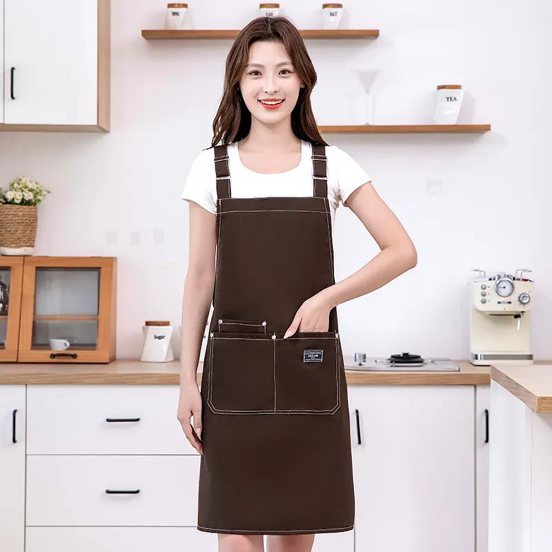 фартук для кухни защита от масла и грязи рабочая одежда для кофейни возможность нанесения логотипа 6350 (8)